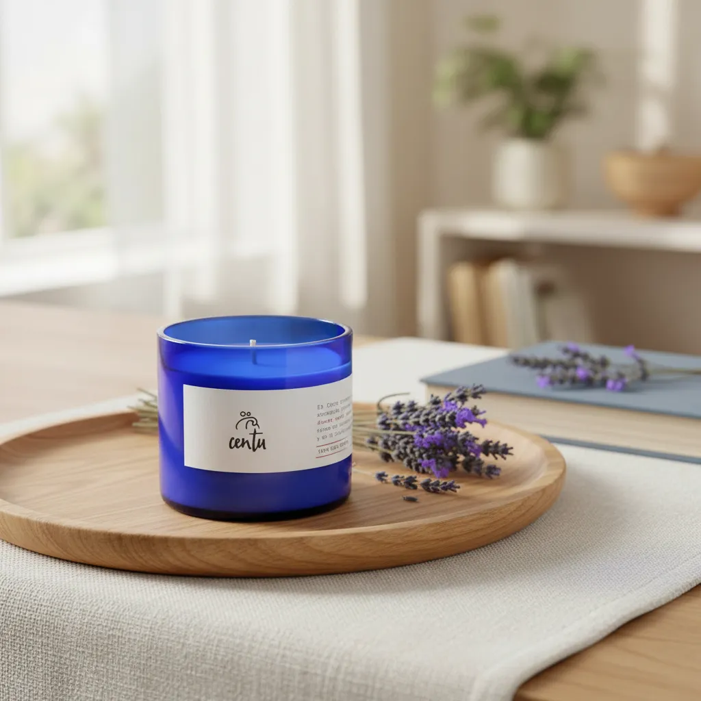 Vela individual azul · Lavanda